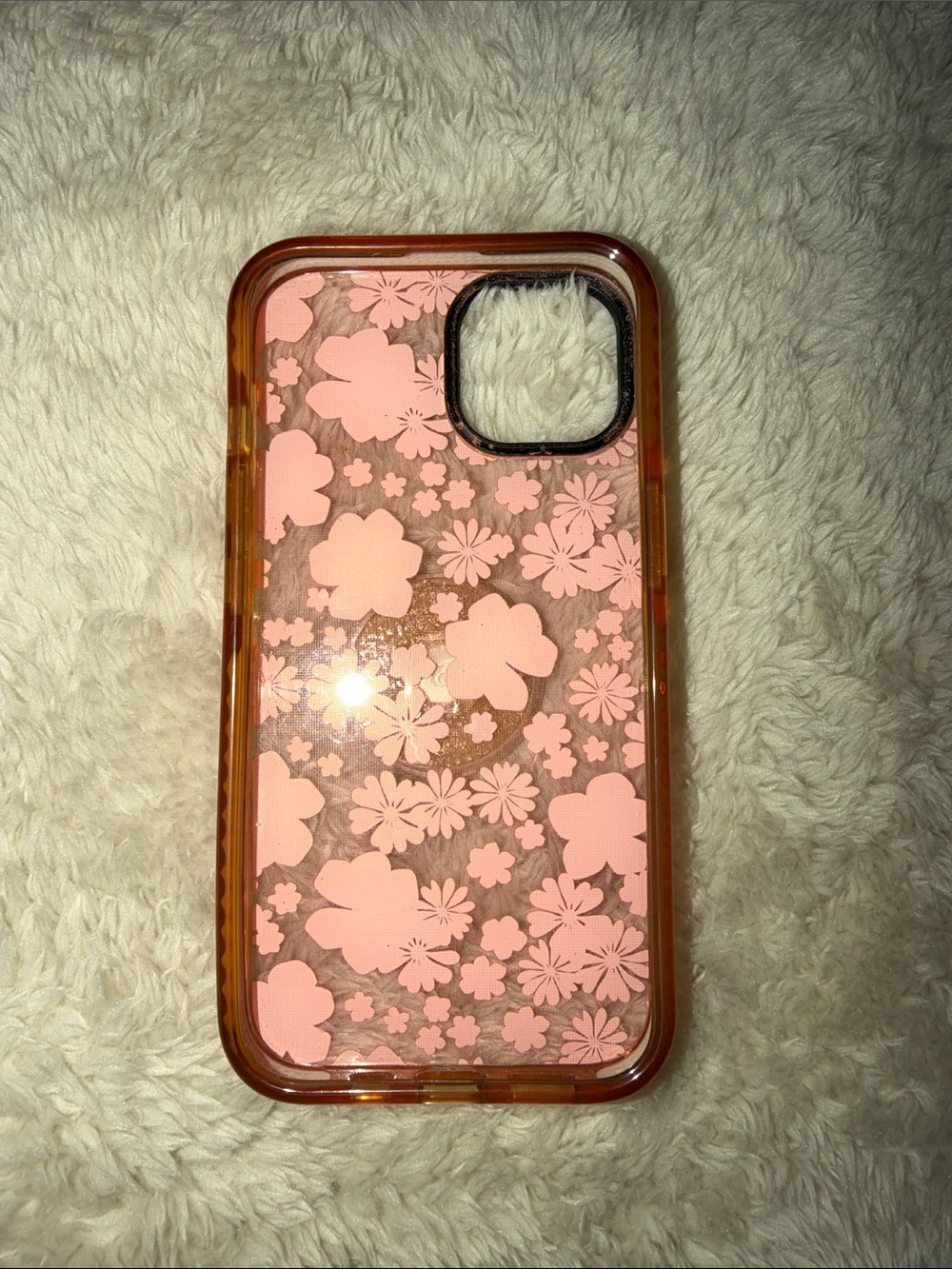 Casetify Floral iPhone 13 Case with Pink & Orange Flowers and Clear PopSocket - Picture 2 of 2